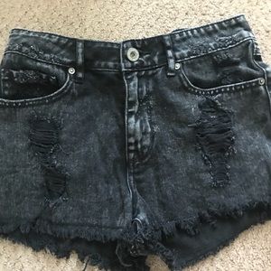 Black jean shorts